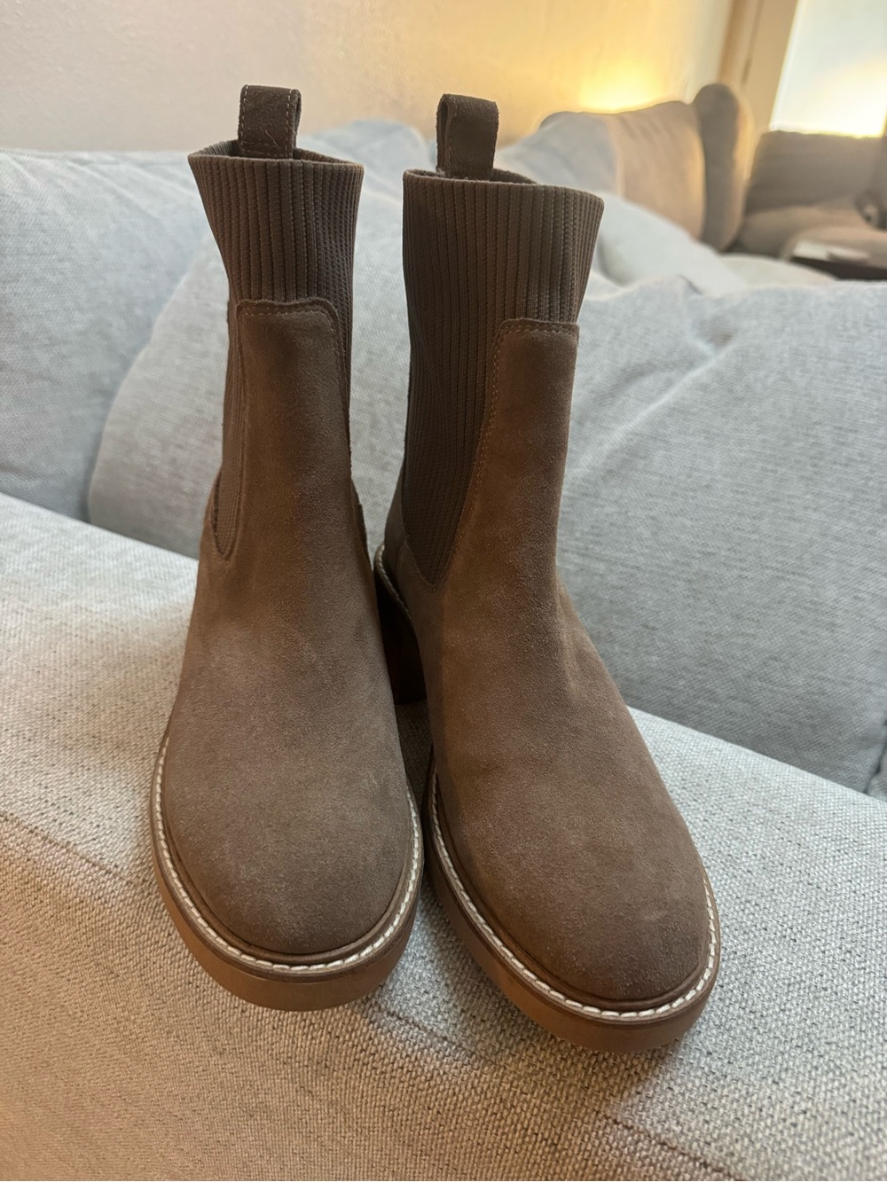Steve Madden Brown Suede Chukka Boot with Ribbed Ankle